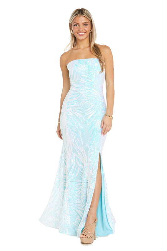 Prom Dresses Long Sequin Mermaid Formal Prom Dress BabyBlue/Rainbow