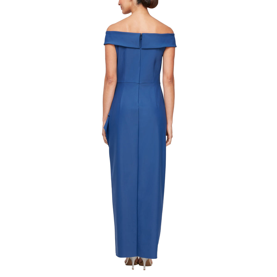 Formal Dresses Long Formal Cascade Ruffle Evening Dress Indigo