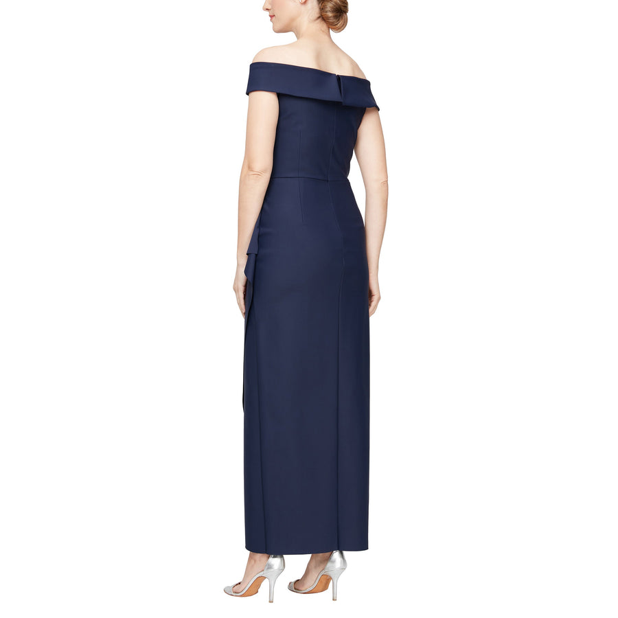 Formal Dresses Long Formal Cascade Ruffle Evening Dress Navy