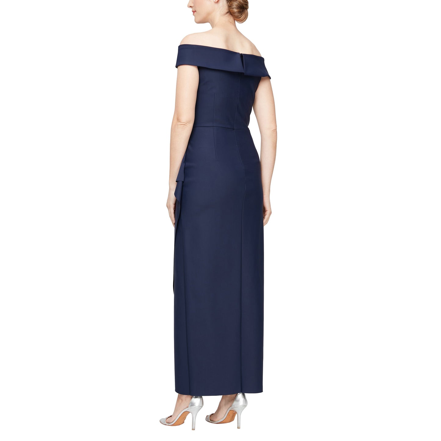 Formal Dresses Long Formal Cascade Ruffle Evening Dress Navy