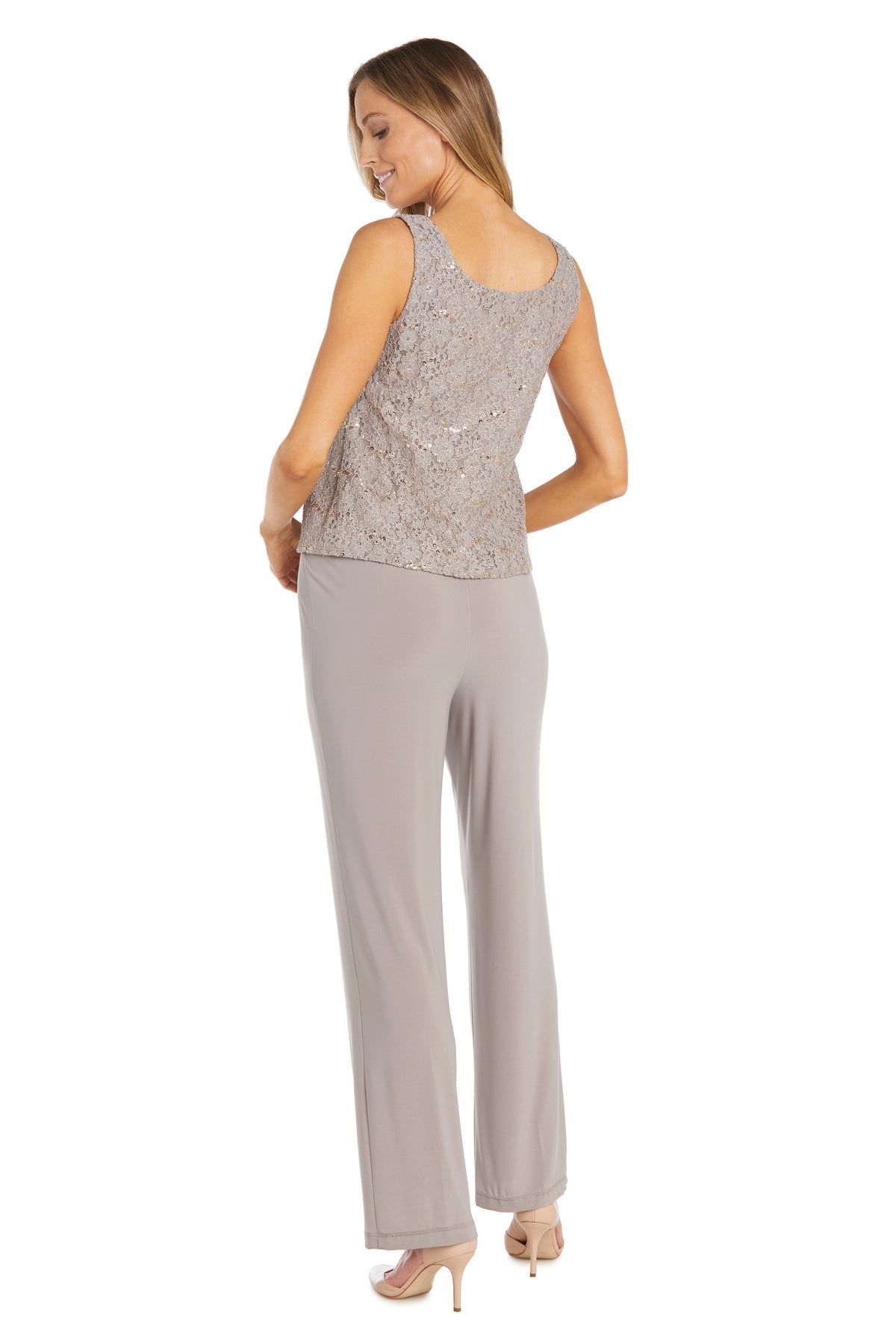 Pant Suit Long Formal Petite Lace Pant Suit Taupe