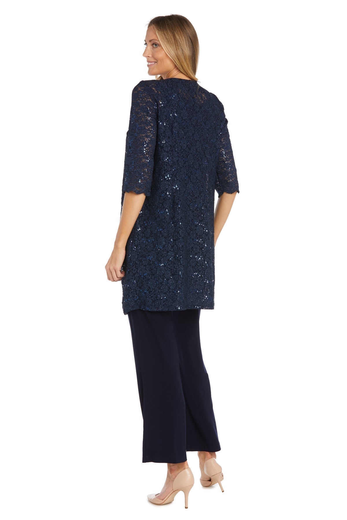 Pant Suit Long Formal Petite Lace Pant Suit Navy