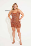 Plus Size Dresses Homecoming Short Cocktail Fitted Sequin Dress Deep Orange