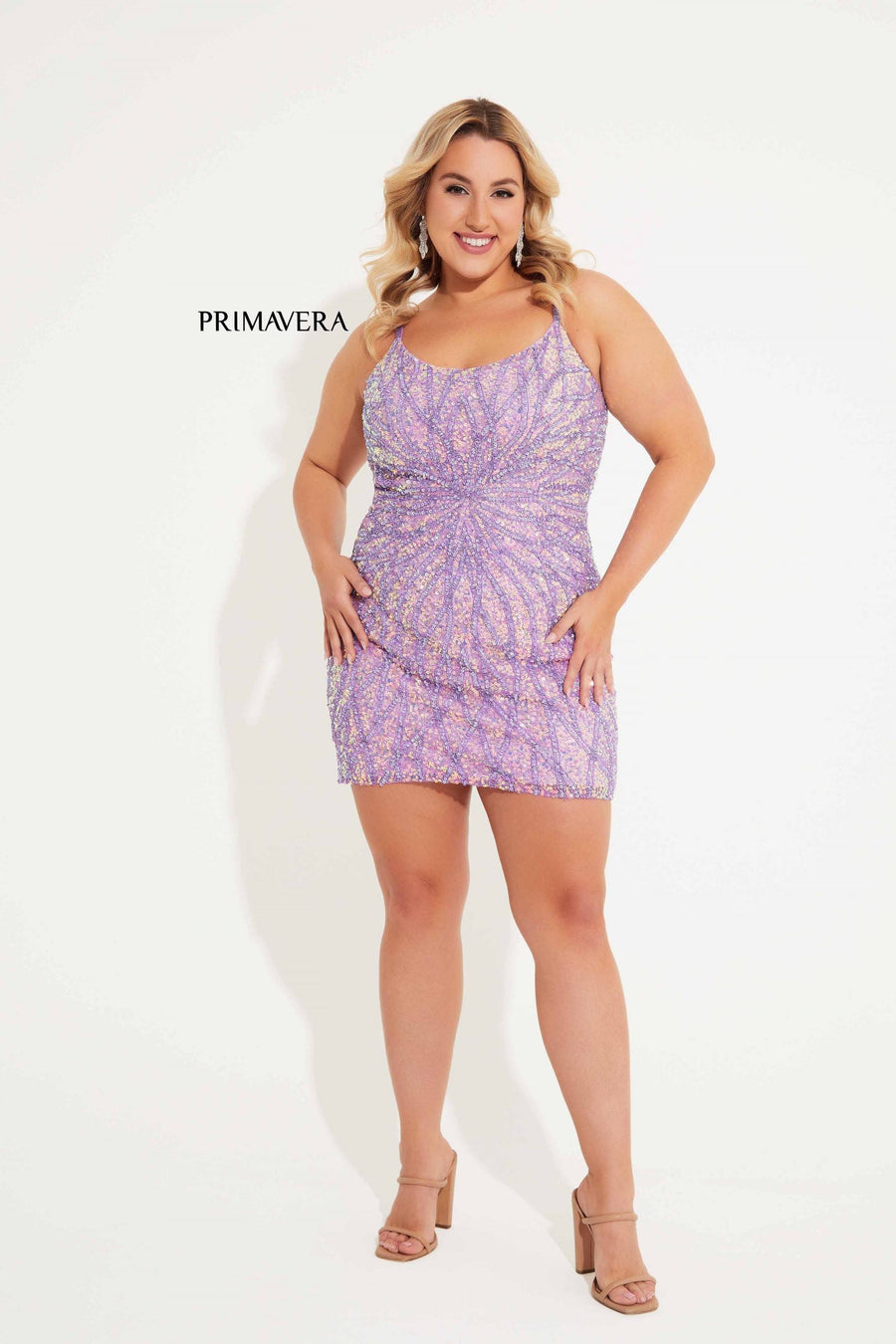 Plus Size Dresses Homecoming Short Cocktail Fitted Sequin Dress Orchid