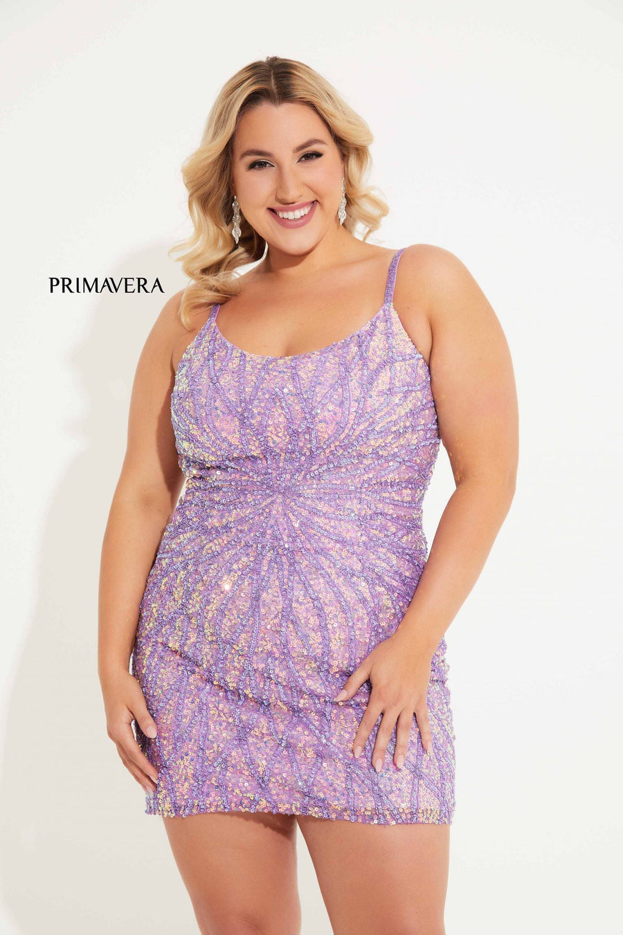 Plus Size Dresses Homecoming Short Cocktail Fitted Sequin Dress Orchid