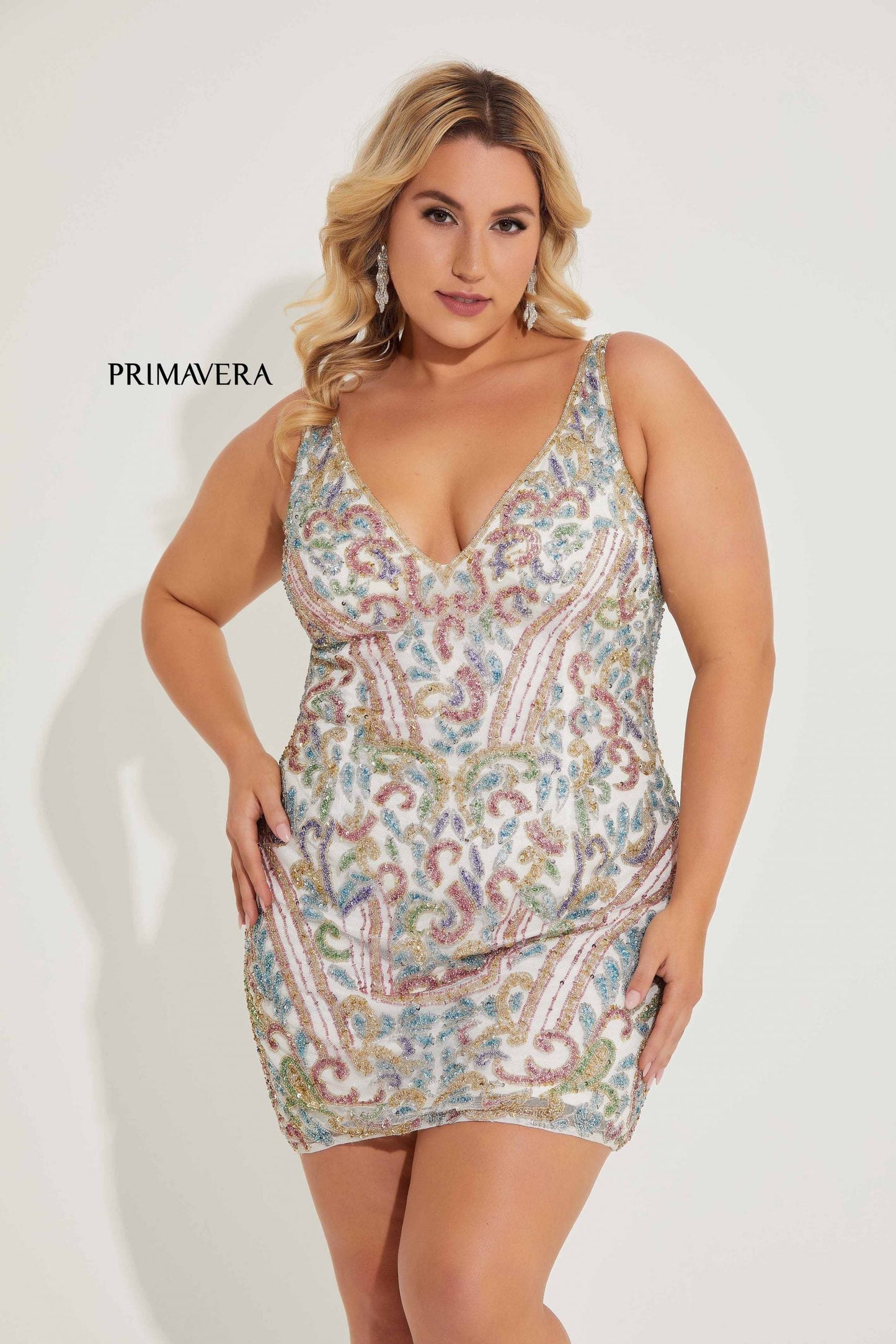 Plus Size Dresses Short Cocktail Fitted Plus Size Dress Ivory