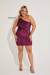 Plus Size Dresses Plus Size Beaded Short Fitted Dress Grape