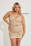 Plus Size Dresses Short Beaded Plus Size Cocktail Dress Rose Gold