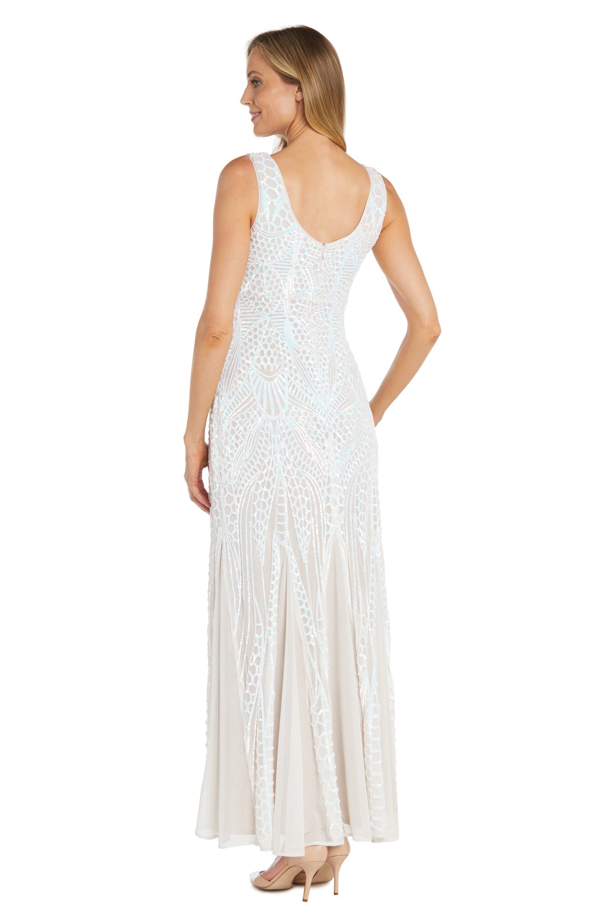 Formal Dresses Long Formal Sequin Evening Dress Ivory/Nude
