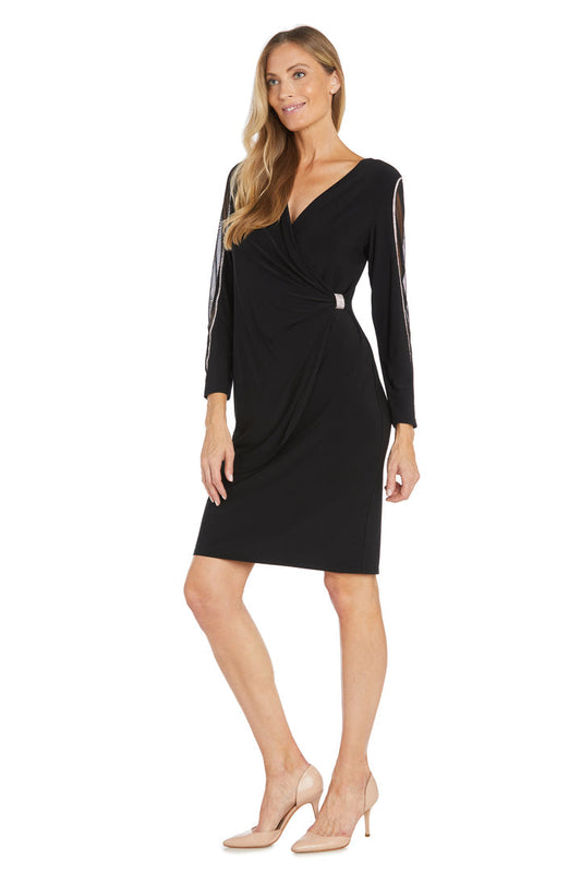 Mother of the Bride Dresses Short Mother of the Bride Long Sleeve Dress Black