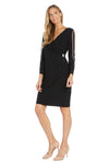 Cocktail Dresses Long Sleeve Fitted Petite Short Cocktail Dress Black