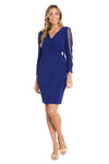 Cocktail Dresses Long Sleeve Fitted Petite Short Cocktail Dress Royal