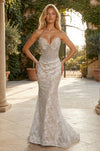 Prom Dresses Corset Lace Formal Evening Dress Ivory