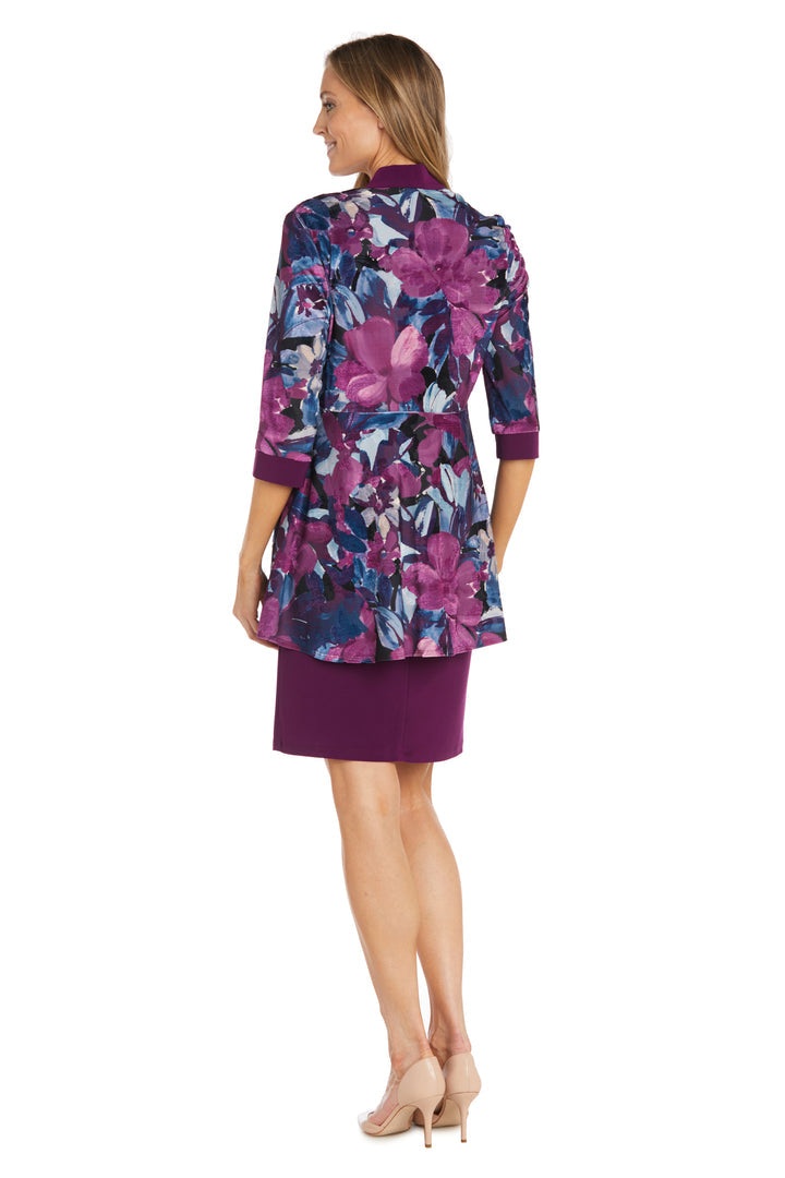 Mother of the Bride Dresses Floral Print Mother of the Bride Short Dress Plum
