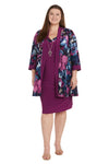 Plus Size Dresses Plus Size Floral Print Mother of the Bride Short Dress Plum