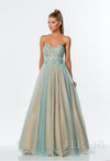 Prom Dresses Long Ball Gown Layered Formal Prom Dress Mint Nude