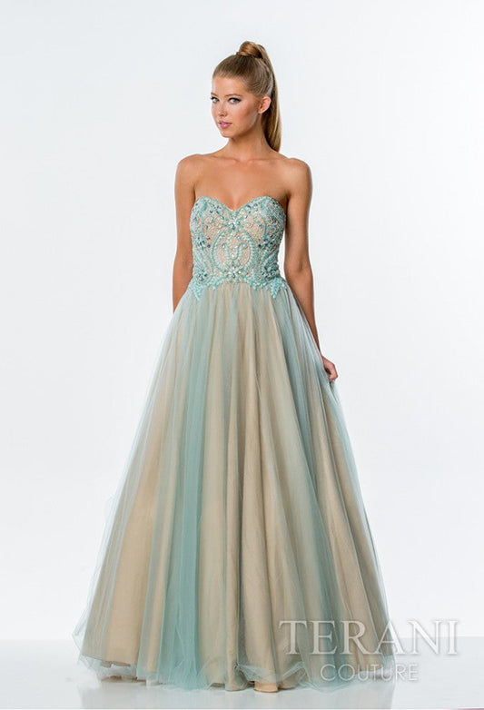Prom Dresses Long Ball Gown Layered Formal Prom Dress Mint Nude