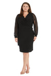 Plus Size Dresses Plus Size Long Sleeve Cocktail Short Dress Black