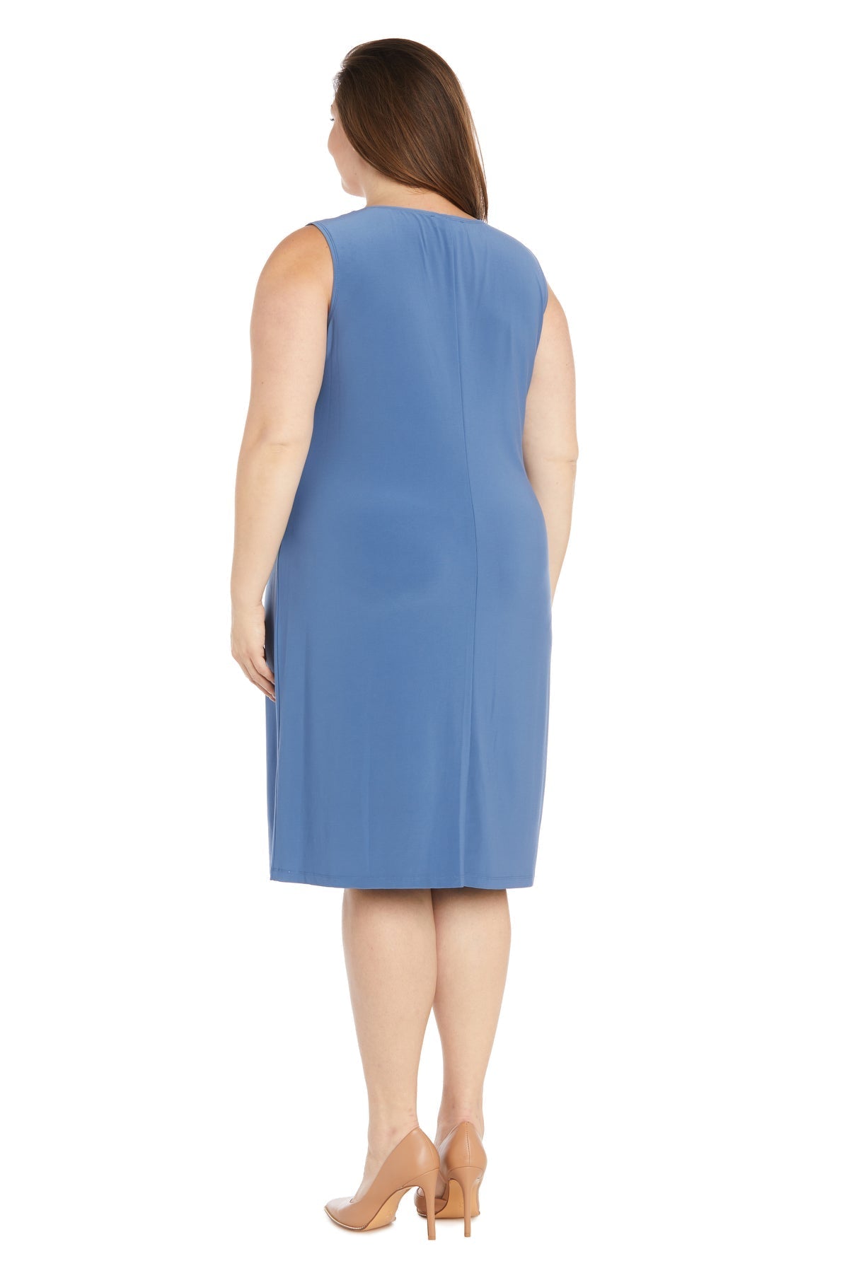 Plus Size Dresses Plus Size Short Print Jacket Cocktail Dress Wedgewood