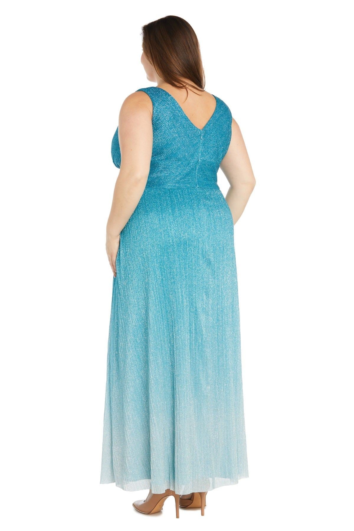 Plus Size Dresses Long Plus Size Pleated Formal Dress Turquoise