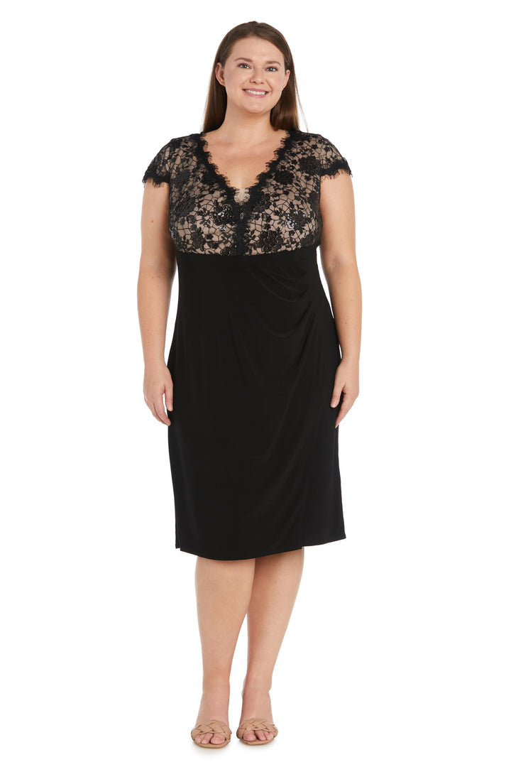 Plus Size Dresses Short Sequin Plus Size Cocktail Dress Black/Nude