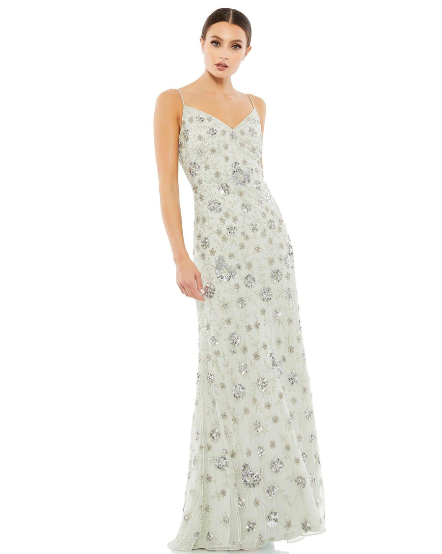 Mac Duggal 10806 Long Spaghetti Strap Formal Dress