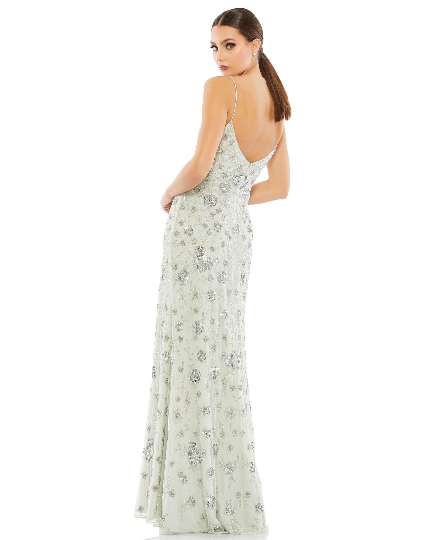 Mac Duggal 10806 Long Spaghetti Strap Formal Dress