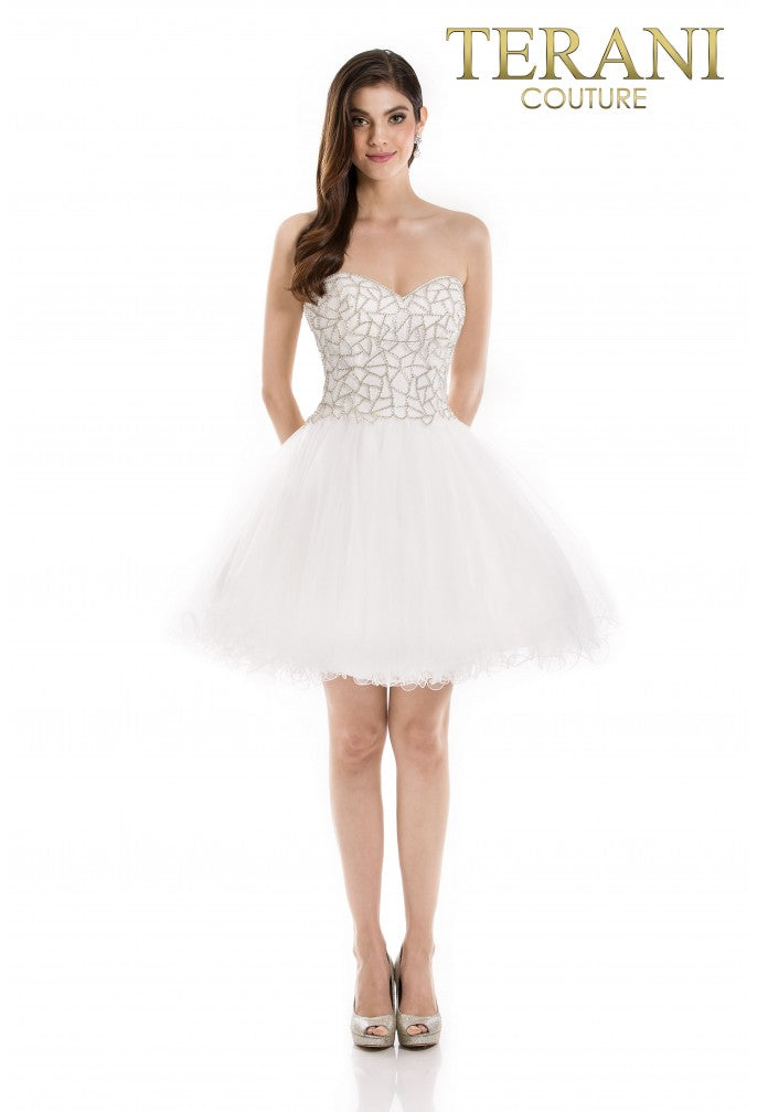 Cocktail Dresses Homecoming Short A Line Cocktail Dress White