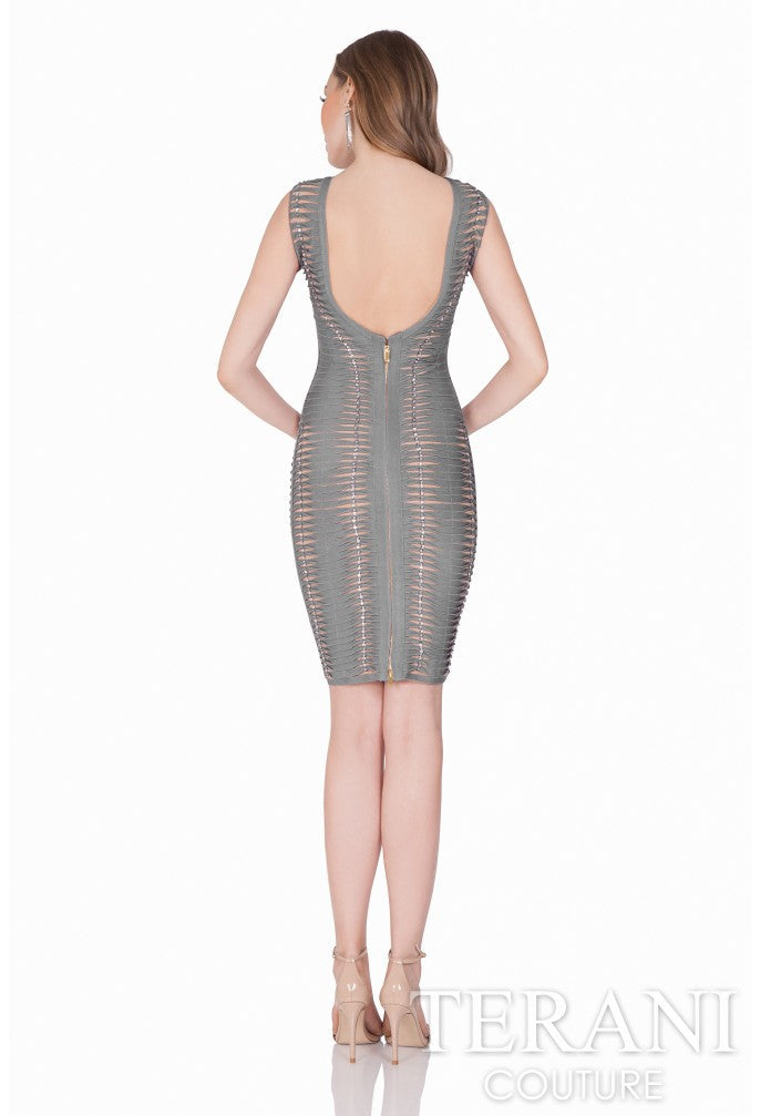 Cocktail Dresses Short Homecoming Fitted Cocktail Dress Silver