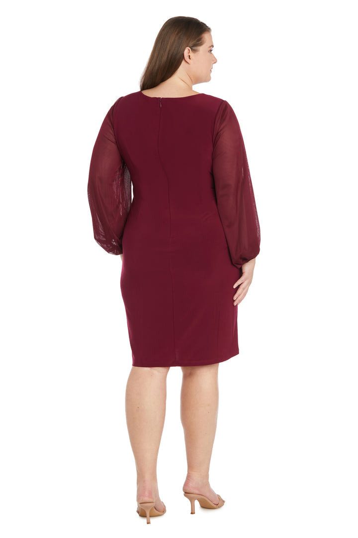 Plus Size Dresses Short Fitted Cocktail Plus Size Mother of the Bride Dress Merlot