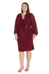 Plus Size Dresses Short Fitted Cocktail Plus Size Mother of the Bride Dress Merlot