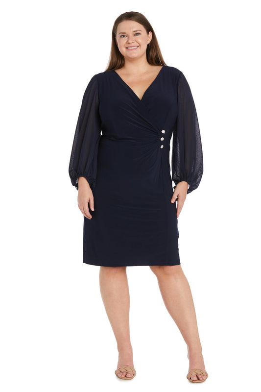 Plus Size Dresses Short Fitted Cocktail Plus Size Mother of the Bride Dress Navy