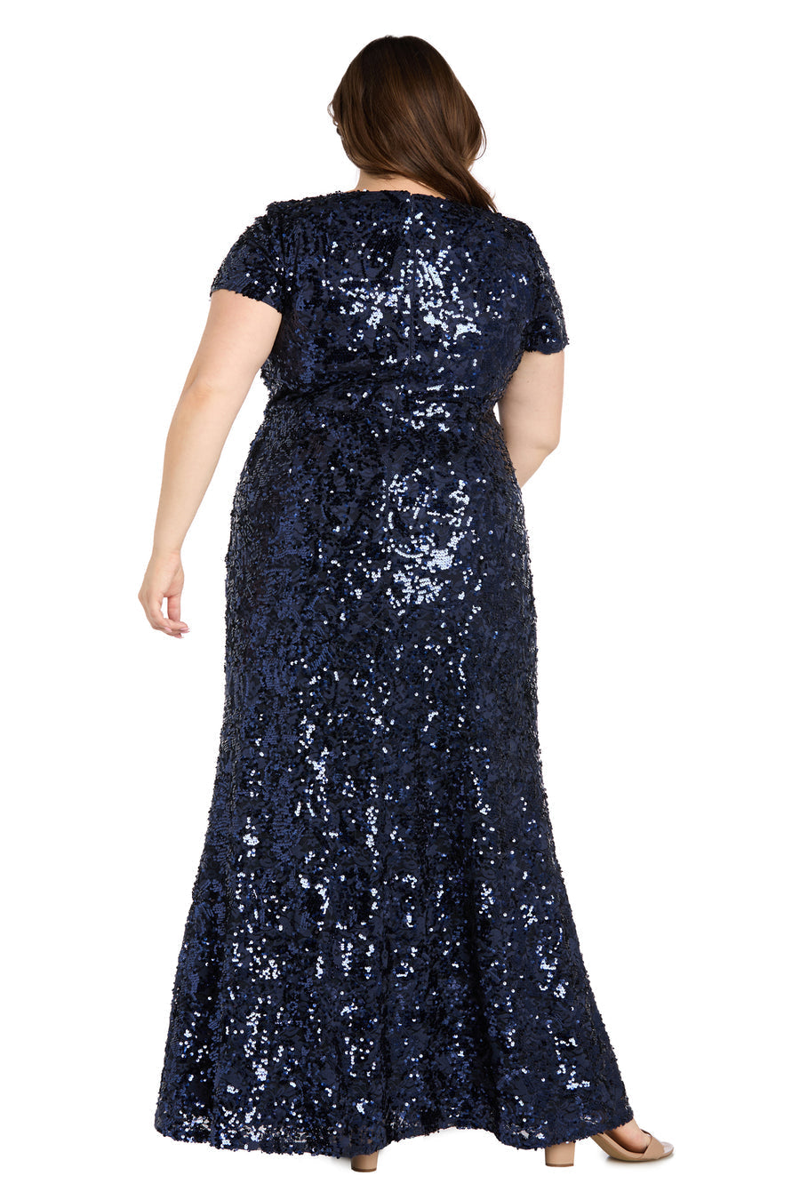 Plus Size Dresses Long Plus Size Formal Sequin Mother of the Bride Dress Navy