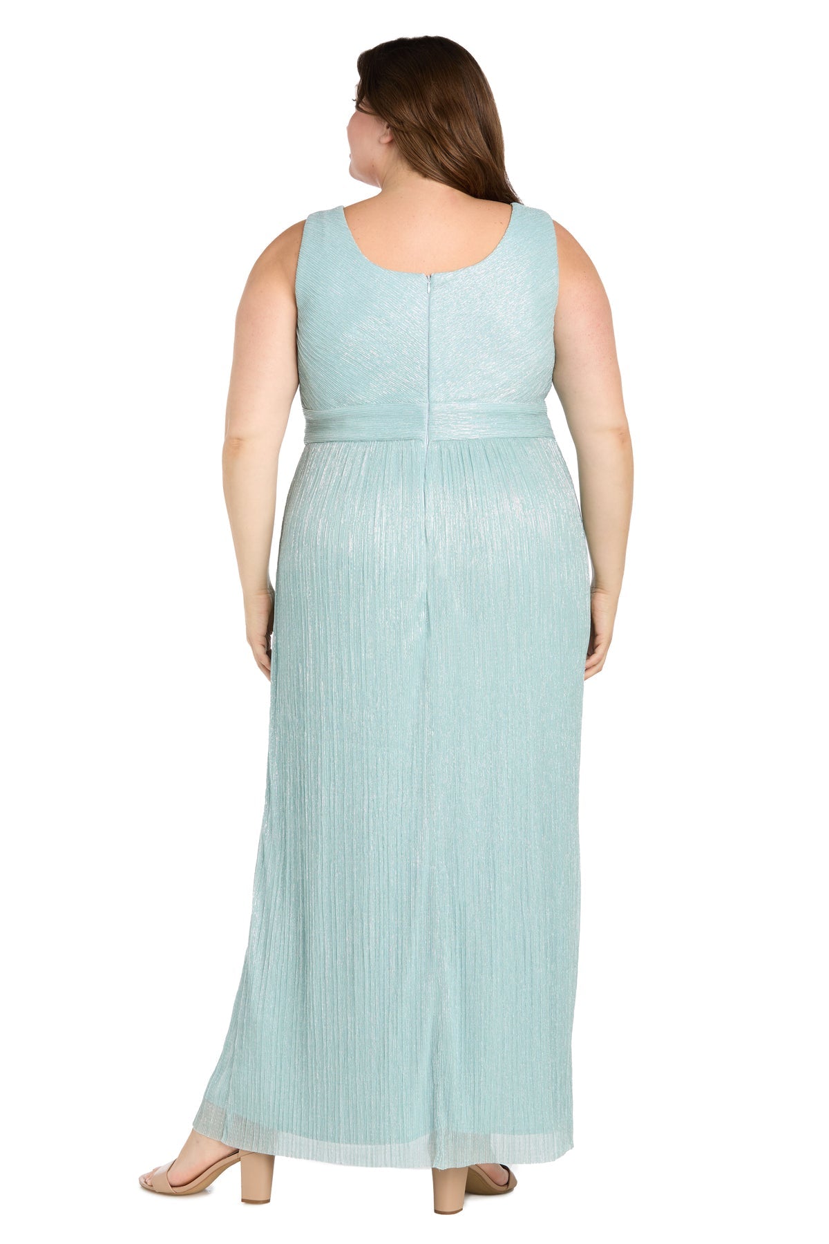 Plus Size Dresses Long Formal Plus Size Cape Metallic Dress Seafoam