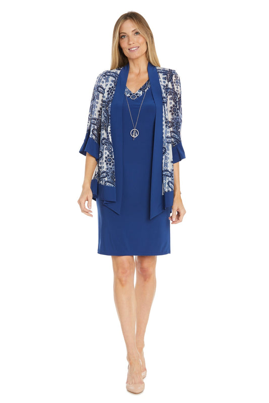 Mother of the Bride Dresses Short Mother of the Bride Jacket Print Dress Denim
