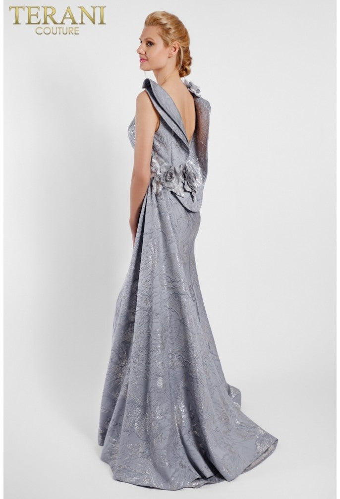 Prom Dresses A Line Lace Long Formal Floral Ruffle Prom Dress Sliver