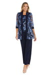 Pant Suit Mother of the Bride Floral Jacket Pant Suit Navy/Periwinkle