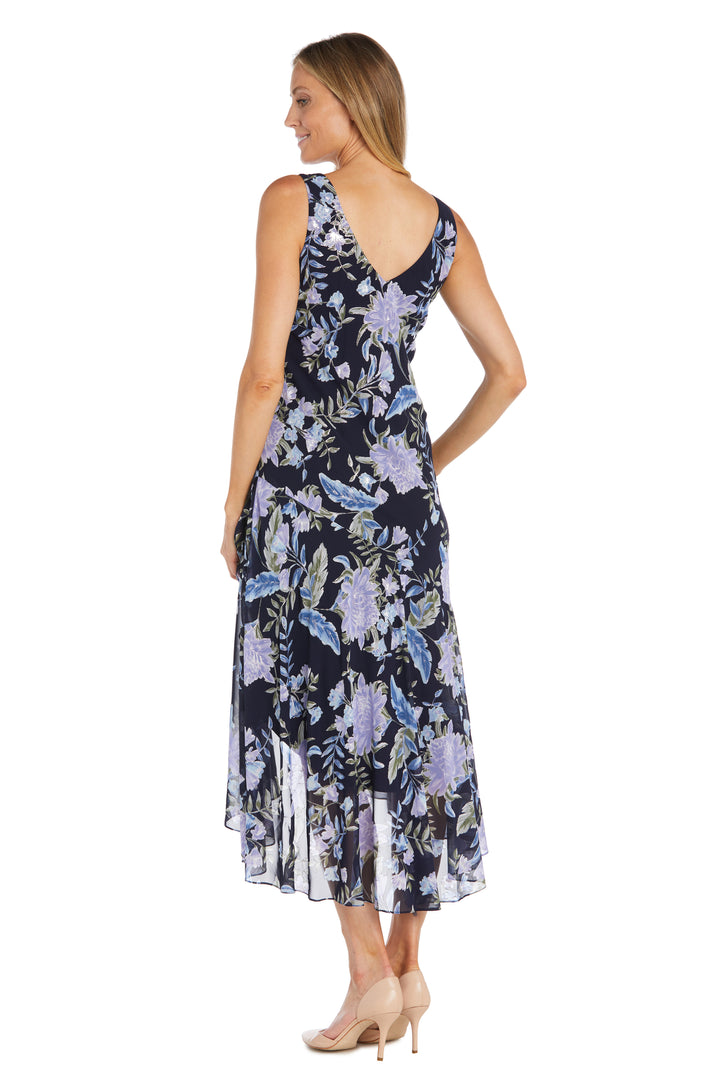 Mother of the Bride Dresses High Low Printed Mother of the Bride Jacket Dresses Navy/Silver