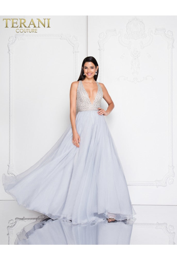 Prom Dresses Ball Gown Beaded Long Prom Formal Dress Black Nude