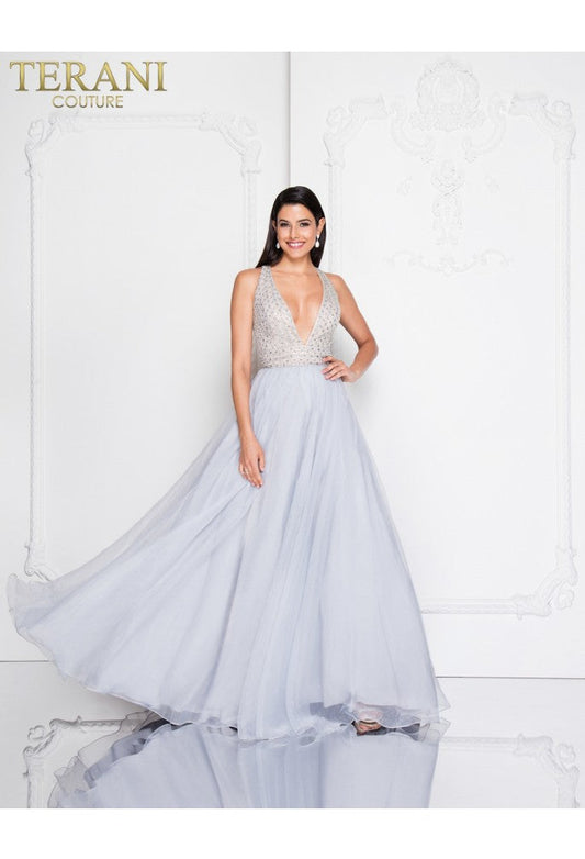 Prom Dresses Ball Gown Beaded Long Prom Formal Dress Black Nude