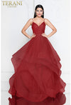 Prom Dresses Long Ball Gown Prom Glitter Formal Dress Ruby