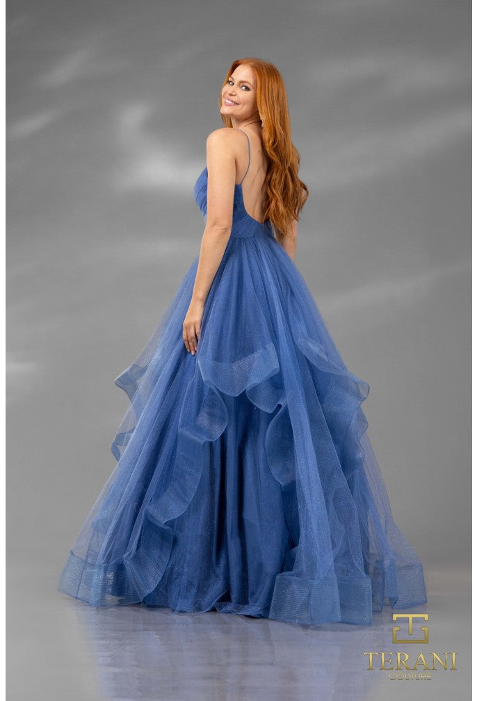Prom Dresses Long Ball Gown Prom Glitter Formal Dress Blue