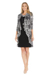 Mother of the Bride Dresses Short Pleated Printed Jacket Mother of the Bride Dress Black/White