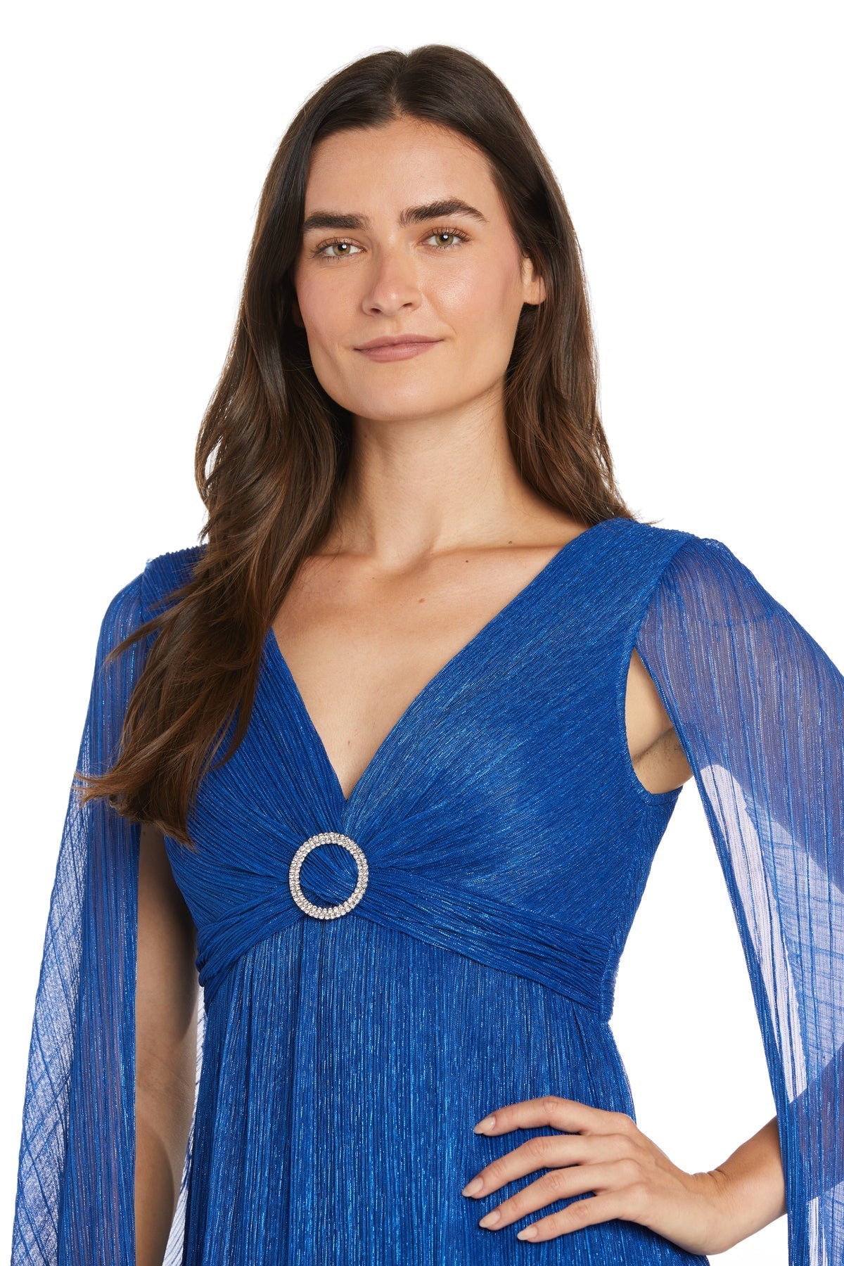 Formal Dresses Metallic Long Formal Dress   Royal