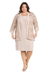 Plus Size Dresses Plus Size Short Mother of the Bride Jacket Dress Champagne