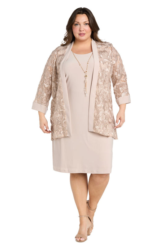 Plus Size Dresses Plus Size Short Mother of the Bride Jacket Dress Champagne