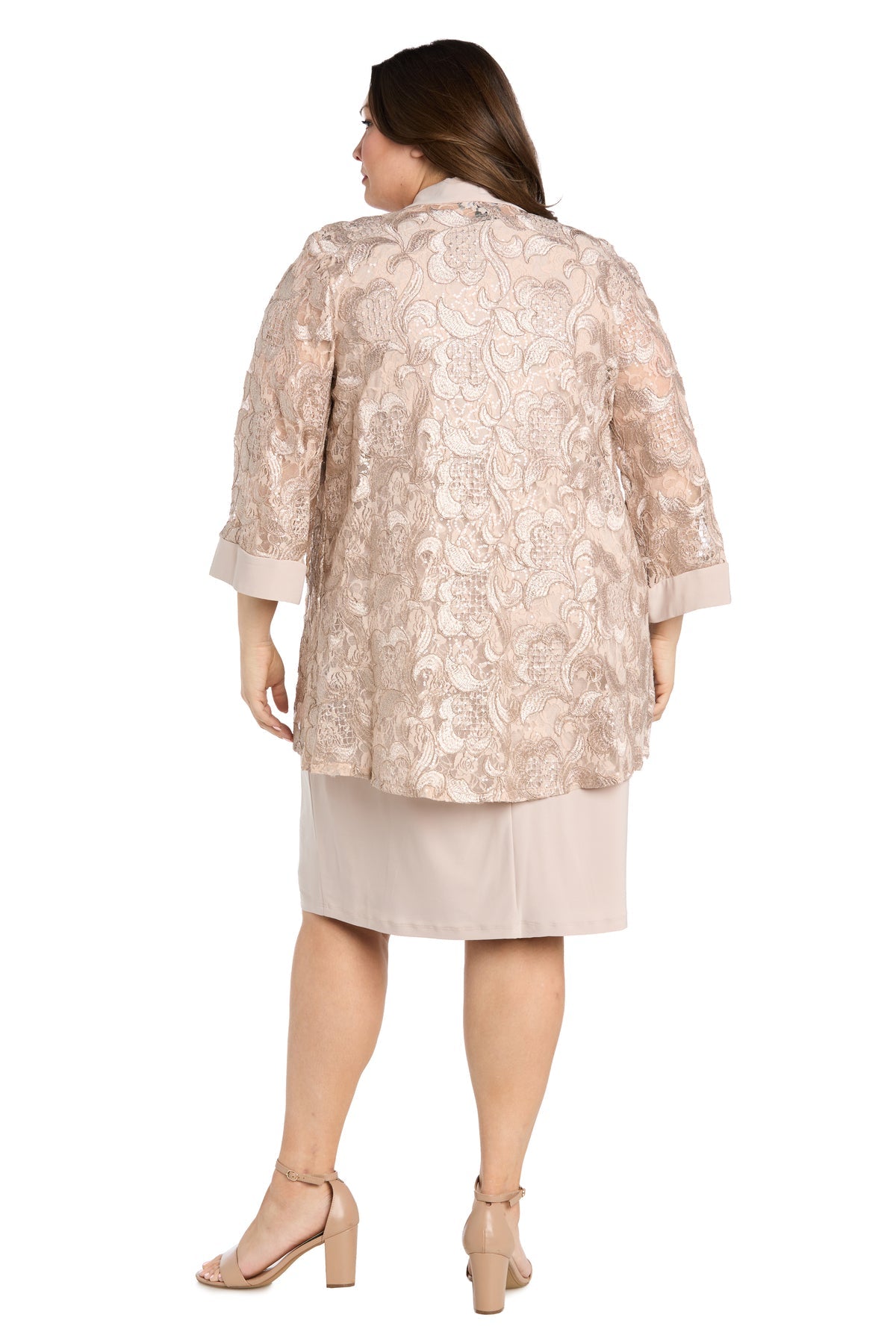 Plus Size Dresses Plus Size Short Mother of the Bride Jacket Dress Champagne