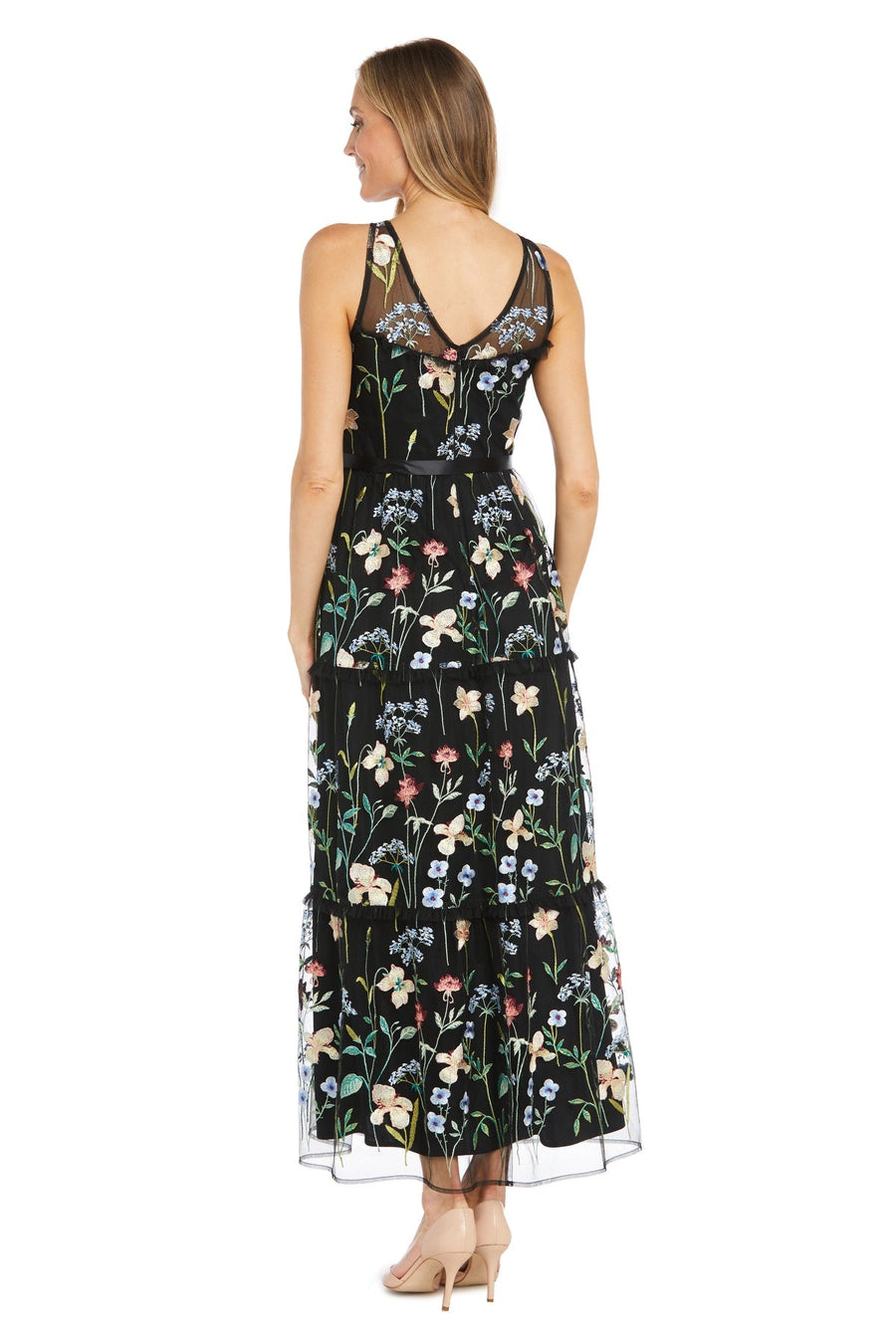 Formal Dresses Floral Long Formal Petite Dress Black/Multi