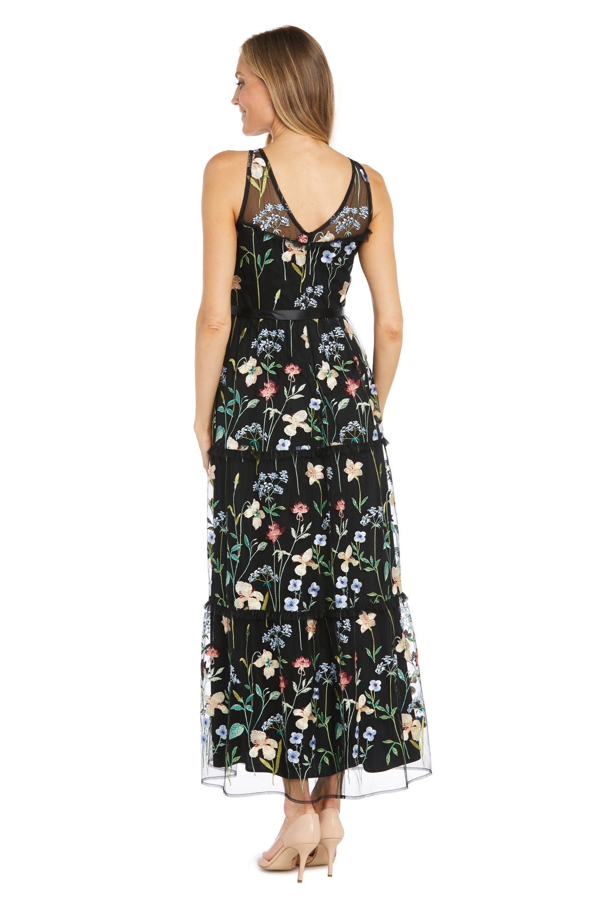 Formal Dresses Floral Long Formal Petite Dress Black/Multi