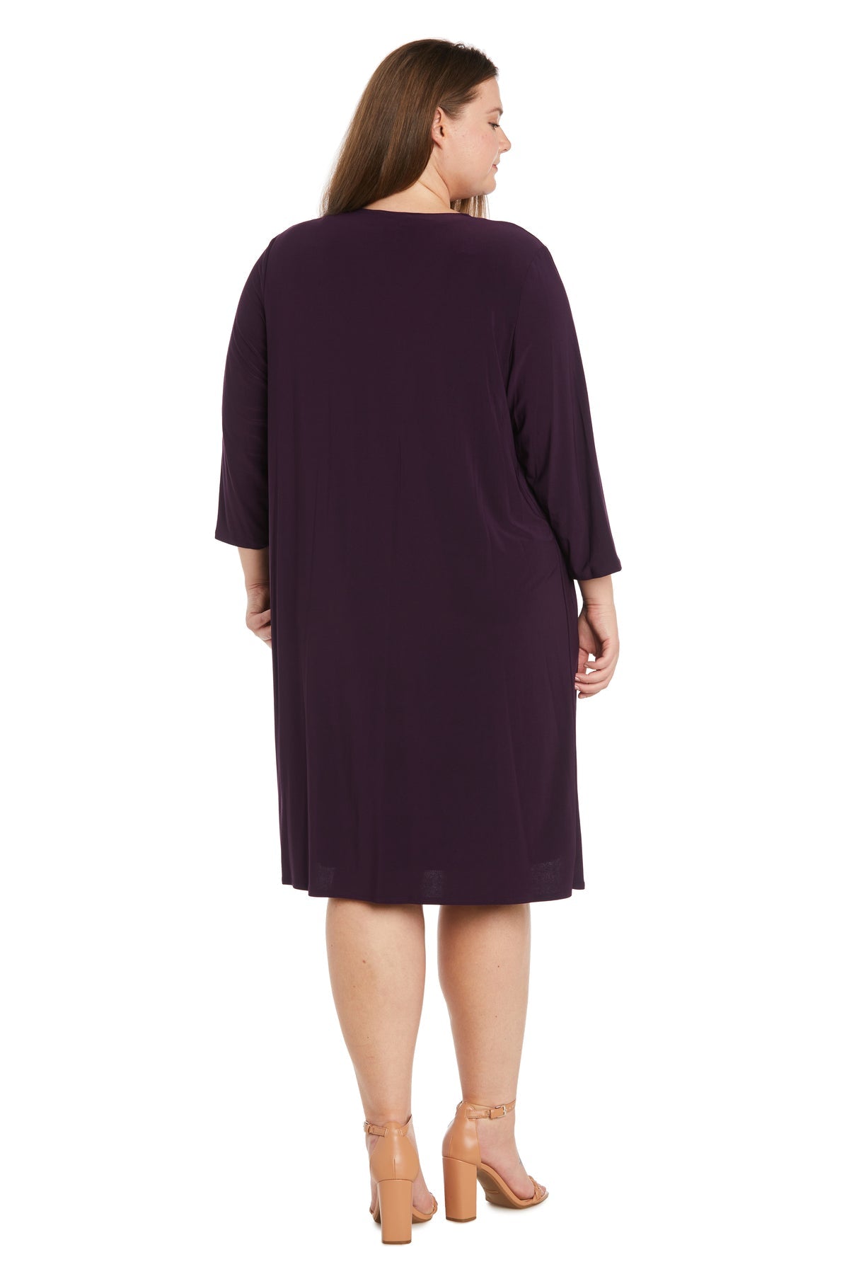 Plus Size Dresses Short Jacket Mother of the Bride Dress Plum